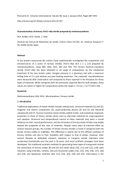 Post-print of: Ceramics International Volume 38, Issue 1, January