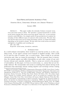 Social Norms and Economic Incentives in Firms