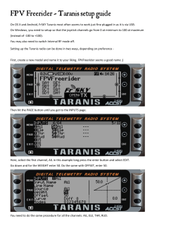 FPV Freerider - Taranis setup guide