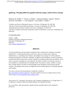 Merging different peptide isoforms using a motif centric strategy