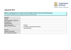 Appraisal Documentation - Anglia Ruskin University