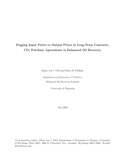 Pegging Input Prices to Output Prices in Long