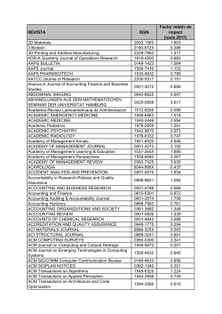 REVISTA ISSN Factor relativ de impact