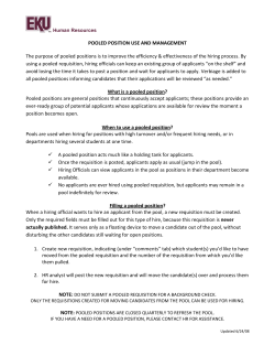 POOLED POSITION USE AND MANAGEMENT