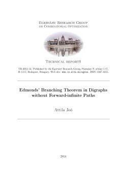 Edmonds` Branching Theorem in Digraphs without Forward