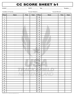 Cross Country Score Sheet