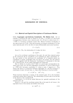 KINEMATICS OF CONTINUA 1.1. Material and Spatial