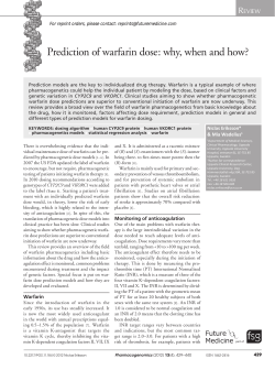 Prediction of warfarin dose