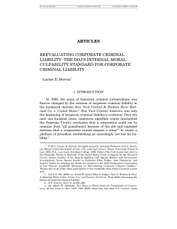Reevaluating corporate Criminal Liability
