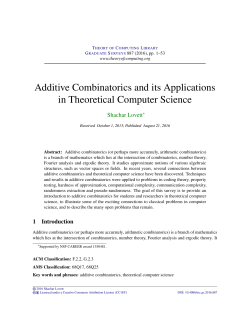 Additive Combinatorics and its Applications in Theoretical Computer