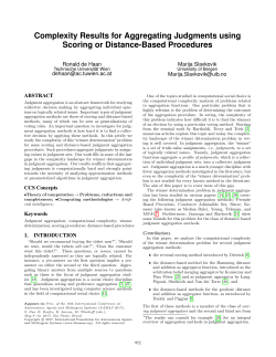 Complexity Results for Aggregating Judgments using