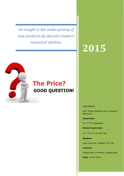 An insight in the under-pricing of new products by decision makers