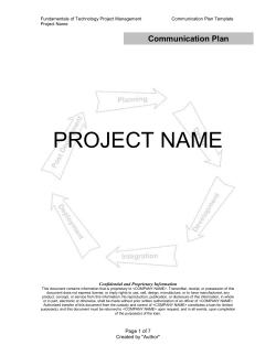 017 Communication Plan
