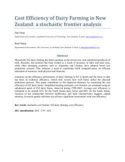 Cost Efficiency of Dairy Farming in New Zealand: a stochastic