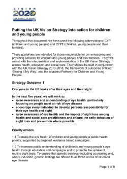 Putting the UK Vision Strategy into action for children and young