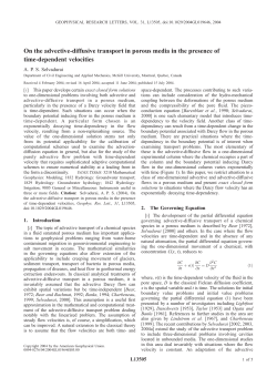 On the advective-diffusive transport in porous