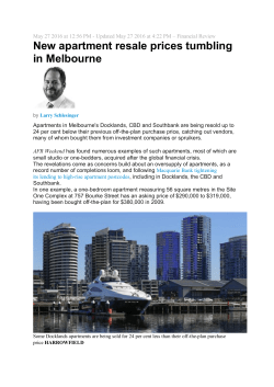 New apartment resale prices tumbling in Melbourne