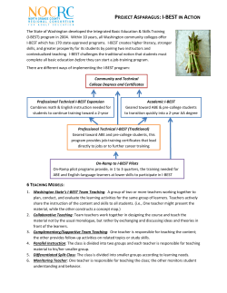 NOCRC Project Asparagus: I