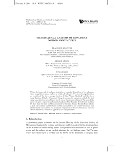 Mathematical analysis of nonlinear bonded joints models