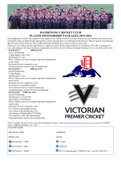 dandenong cricket club player sponsorship packages 2015-2016