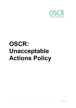 OSCR: Unacceptable Actions Policy