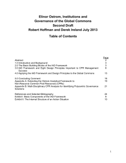 Elinor Ostrom, Institutions and Governance of the Global Commons