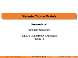 Discrete Choice Models - Kosuke Imai