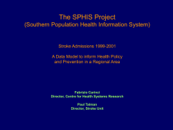 The SPHIS Project, Stroke Admissions 1999-2001