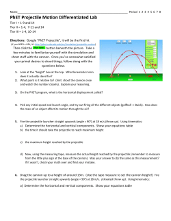 PhET Projectile Motion Differentiated Lab