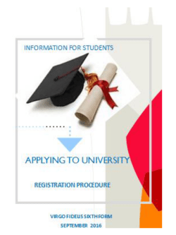 Making your application to UCAS Summary to the registration
