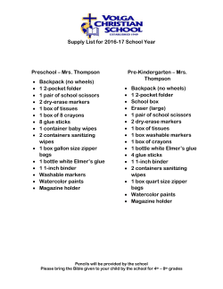 School Supply List - Volga Christian School