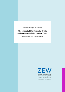 The Impact of the Financial Crisis on Investments in Innovative Firms