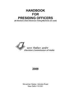 Handbook-Presiding Officers - Election Commission of India