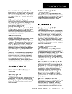 EARTH SCIENCE ECONOMICS - West Los Angeles College