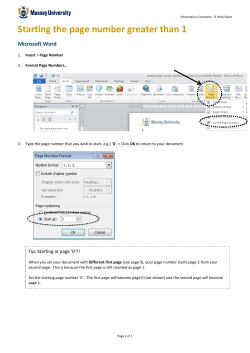 Starting the page number greater than 1