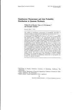 Simultaneous Measurement and Joint Probability Dishibutions in