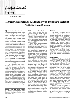Hourly Rounding: A Strategy to Improve Patient