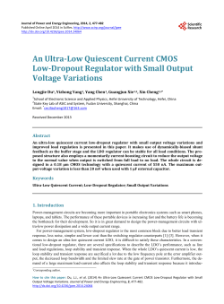 An Ultra-Low Quiescent Current CMOS Low