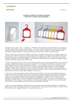 Lumiotec to Market Two OLED Luminaires -