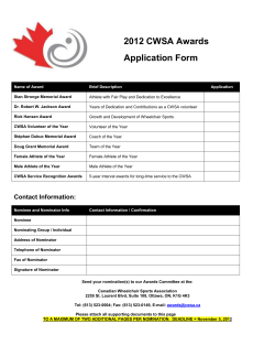 2004 CWSA Awards - Canadian Wheelchair Sports Association