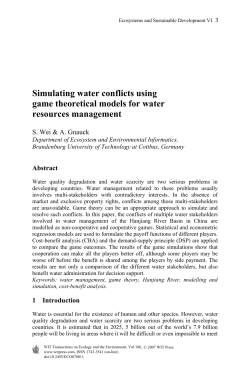 Simulating water conflicts using game theoretical
