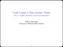 Crash Course in Data Stream Theory