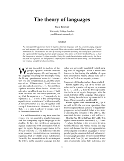 The theory of languages