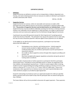 SUPPORTIVE SERVICES I. Definition