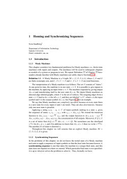 1 Homing and Synchronizing Sequences
