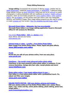Photo Editing Resources
