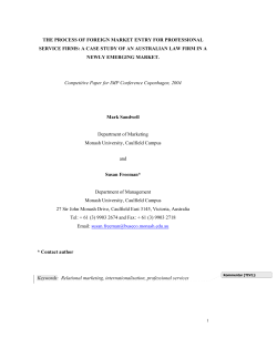 the process of foreign market entry for professional service firms