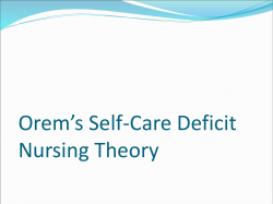 Orem`s Self-Care Deficit Nursing Theory
