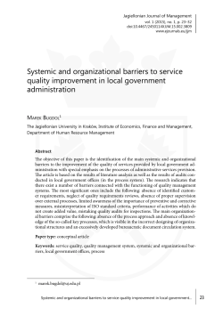 Systemic and organizational barriers to service quality improvement