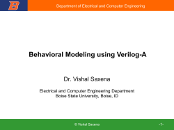 Behavioral Modeling using Verilog-A